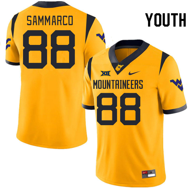 Youth #88 Jack Sammarco West Virginia Mountaineers College 2024 New Uniforms Football Jerseys Stitch